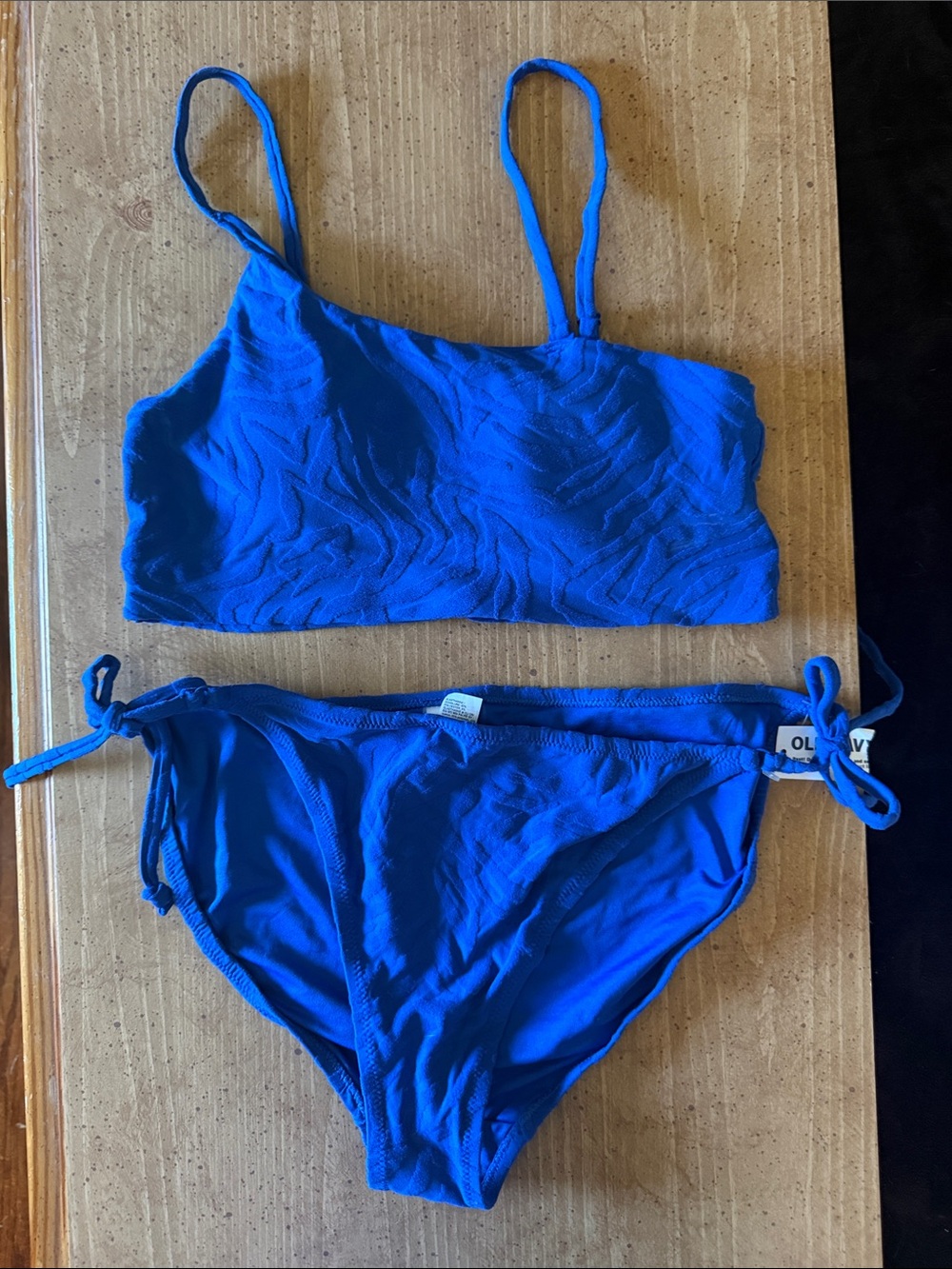 Old Navy Royal Blue Textured Bikini Set